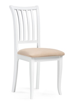 Деревянный стул с мягким сиденьем. Цвет бежевый/белый.