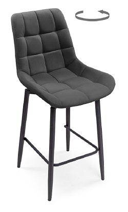 Полубарный крутящийся стул. Цвет темно-серый.