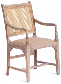 Кресло из натурального дерева манго, с подлокотниками и мягким сиденьем