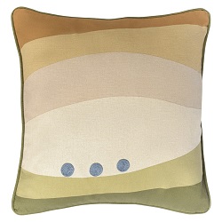 Чехол на подушку с абстрактным рисунком. Цвет зеленый/бежевый/коричневый.
