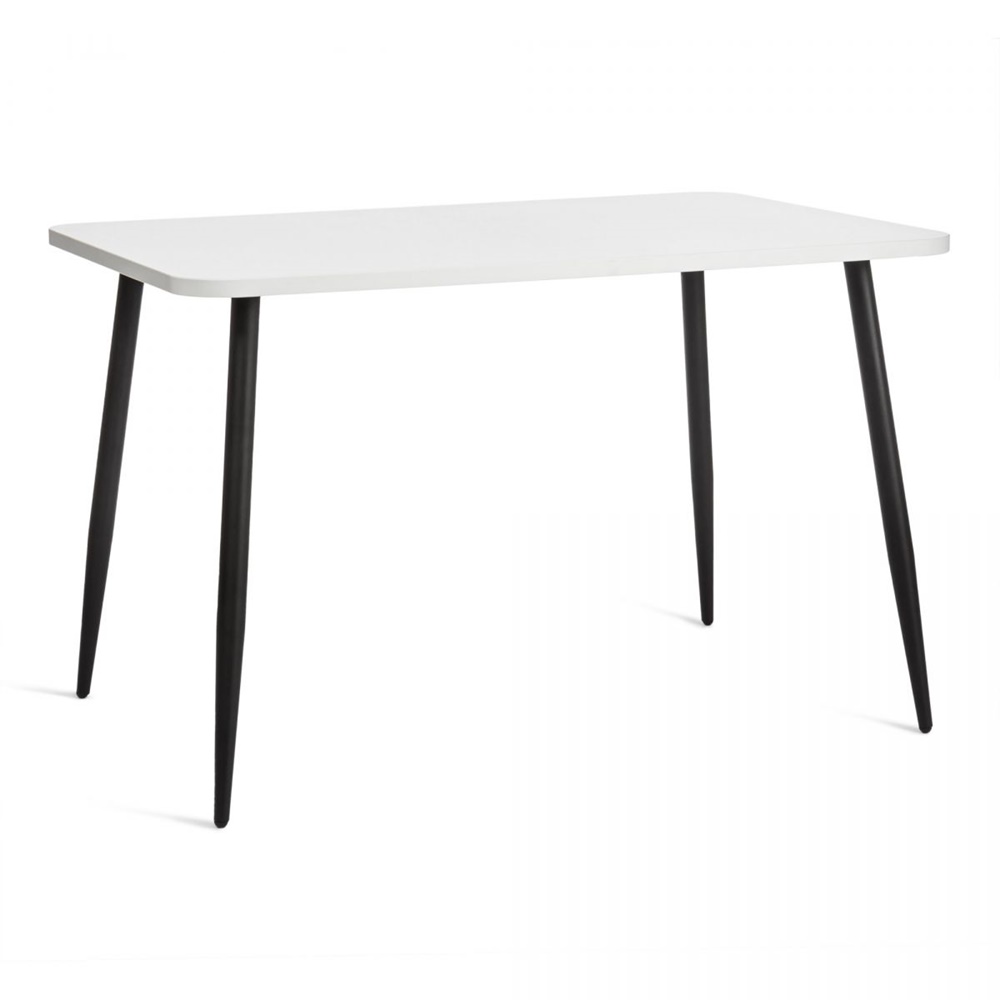 Обеденный нераскладной стол, столешница ЛДСП, каркас металлический черного цвета