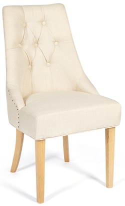 Стул с мягким сиденьем в современном стиле, изготовлен из массива березы, обивка ткань бежевого цвета