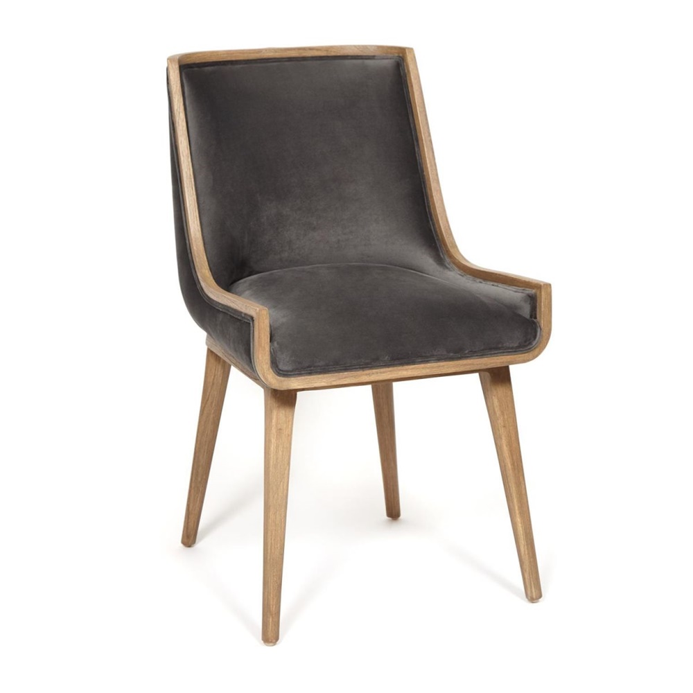 Кресло в современном стиле, каркас натуральное дерево, обивка ткань серого цвета