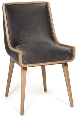 Кресло в современном стиле, каркас натуральное дерево, обивка ткань серого цвета