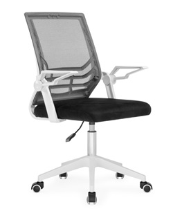 Компьютерное кресло из ткани со спинкой из сетки. Цвет черный/серый.