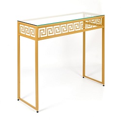 Консольный столик в современном стиле из закалённого стекла и стали