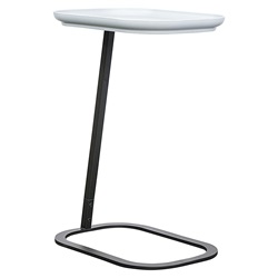 Круглый приставной столик на стальном основании. Цвет серый/черный.