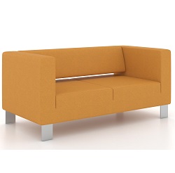 Современный двухместный диван с обивкой из ткани. Цвет оранжевый (Кардиф 14).