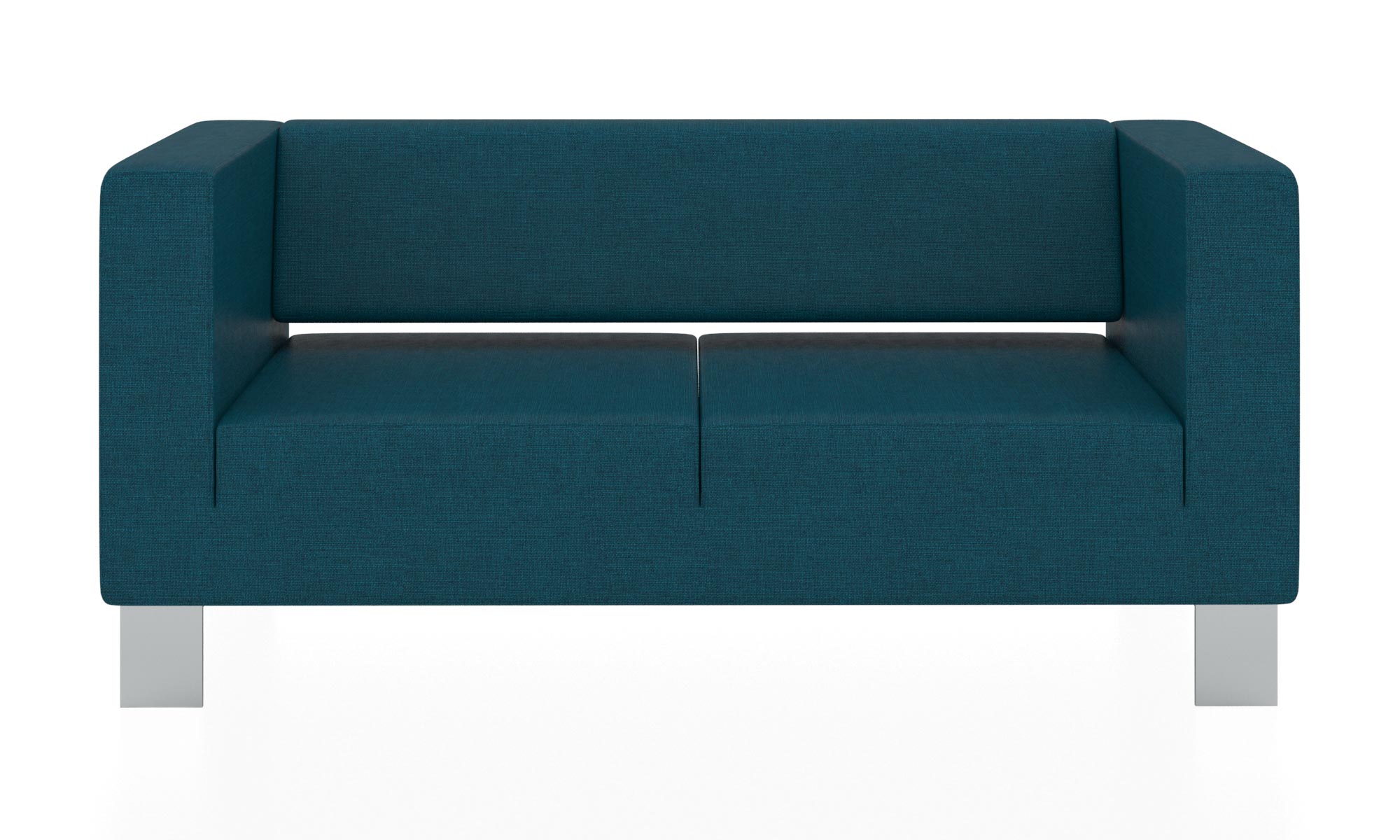 Современный двухместный диван с обивкой из ткани. Цвет синий (flash 11).