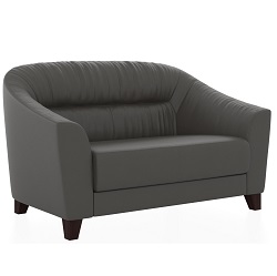 Двухместный диван с обивкой из кожзама. Цвет серый (euroline 995)