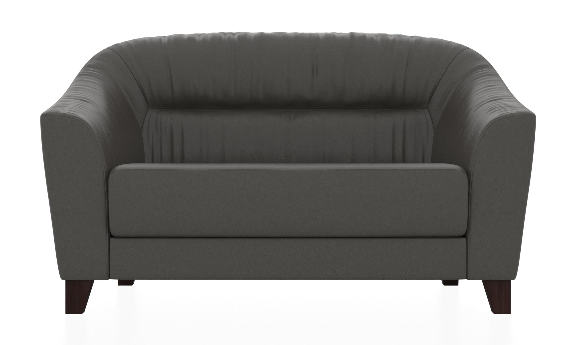 Двухместный диван с обивкой из кожзама. Цвет серый (euroline 995)