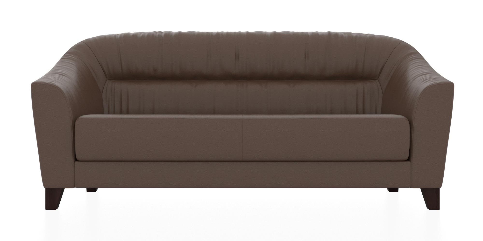 Трехместный диван с обивкой из кожзама. Цвет коричневый (euroline 994)