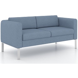 Двухместный диван в современном стиле. Обивка из ткани. Цвет голубой (кардиф 15).