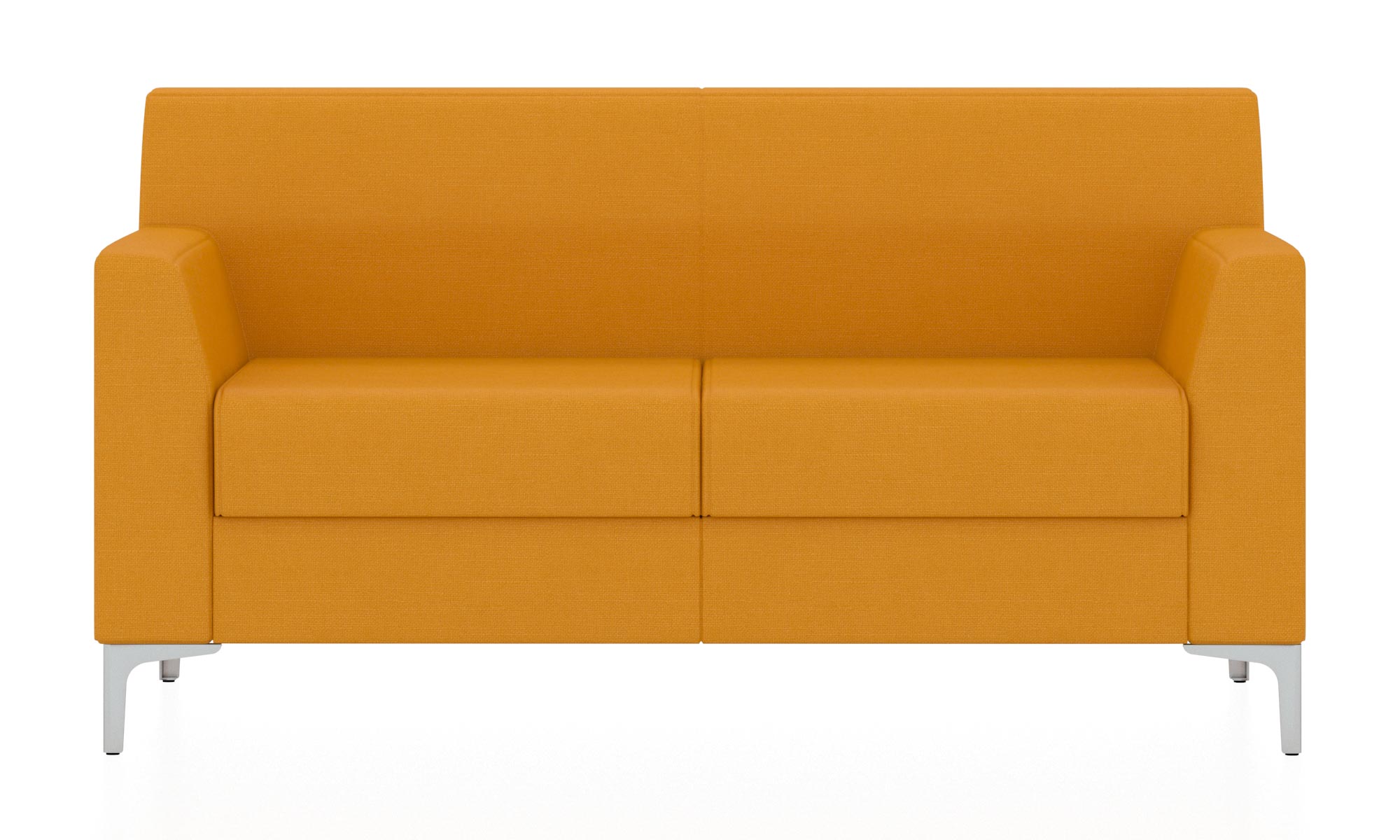 Классический двухместный диван. Обивка из ткани желтого цвета (Twist 10)