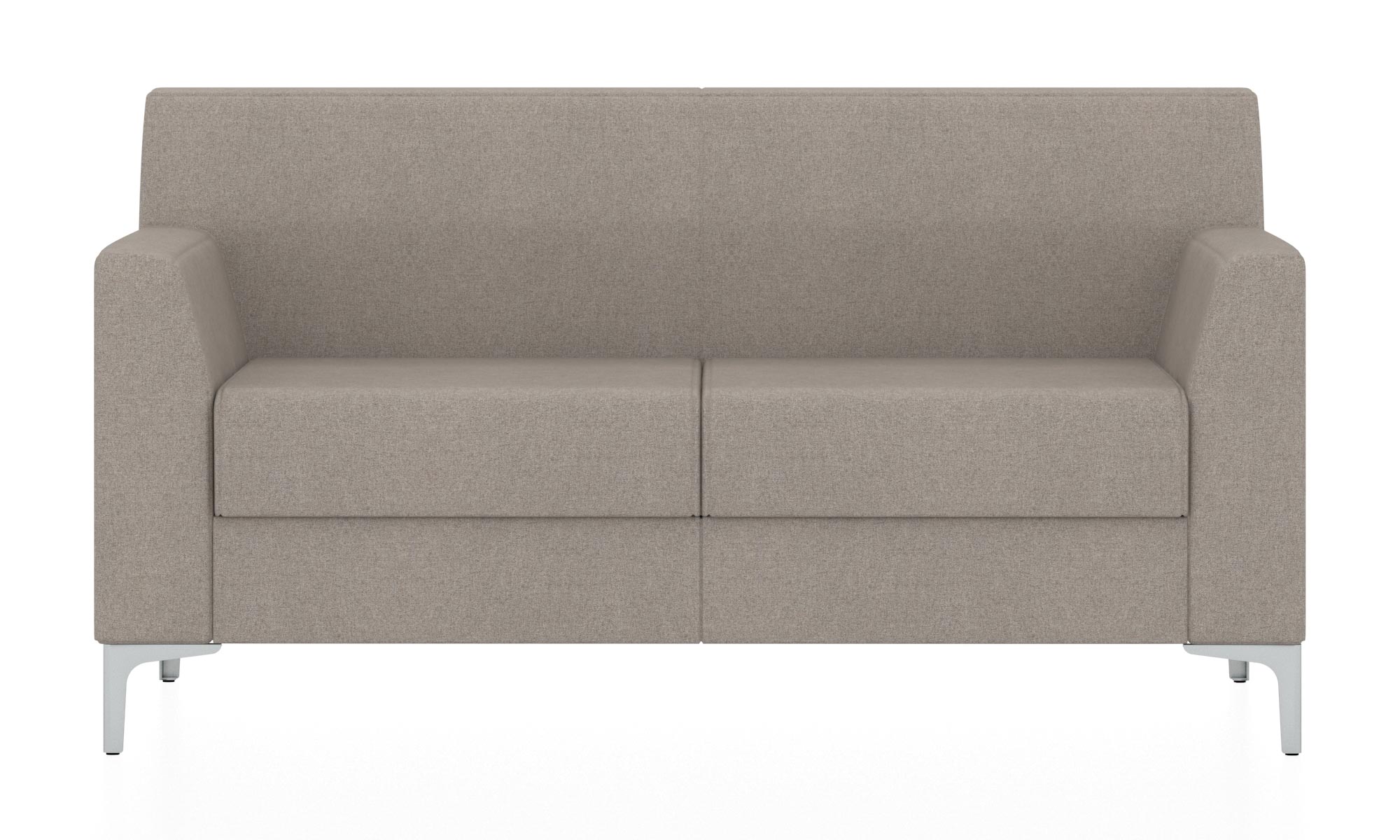 Классический двухместный диван. Обивка из ткани серого цвета (Кардиф 11)