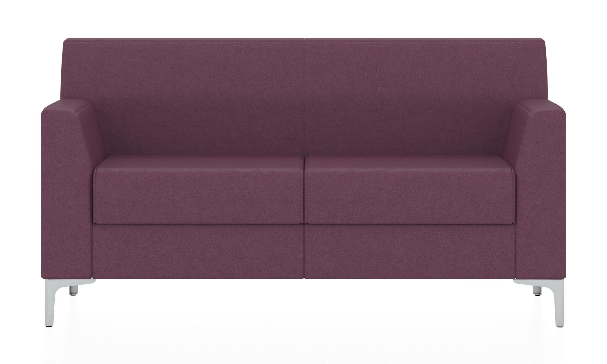 Классический двухместный диван. Обивка из ткани сиреневого цвета (Кардиф 25)