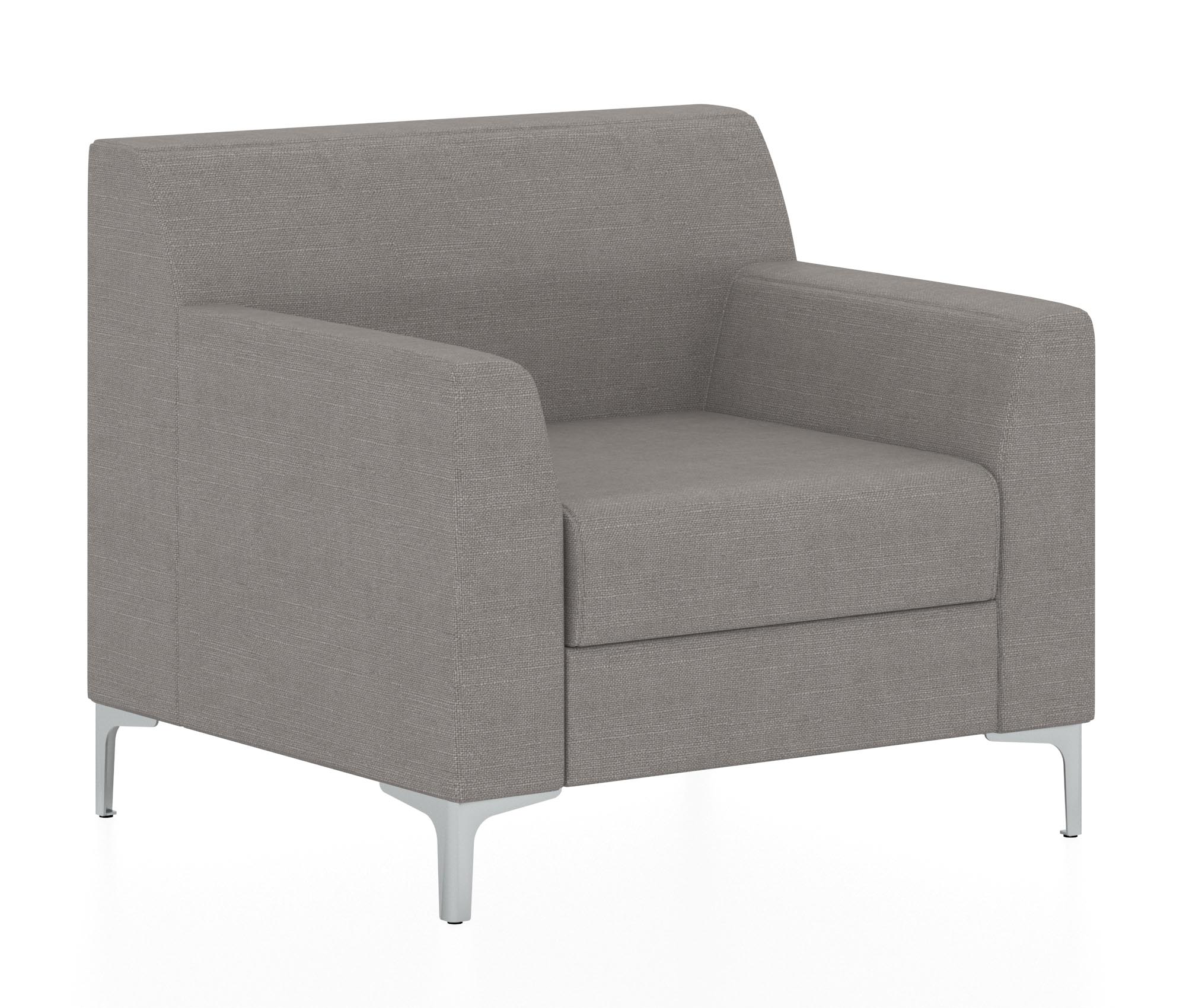 Классический двухместный диван. Обивка из ткани серого цвета (Twist 21)
