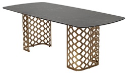 Дизайнерский керамический обеденный стол. Цвет черный мрамор.