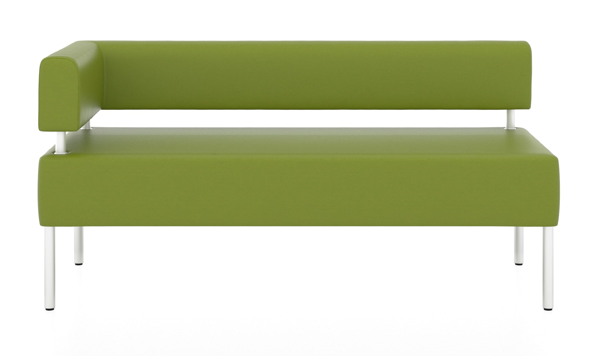 Модульная секция. 3х местный угловой модуль. Обивка из кожзама зеленого цвета (euroline 1131).