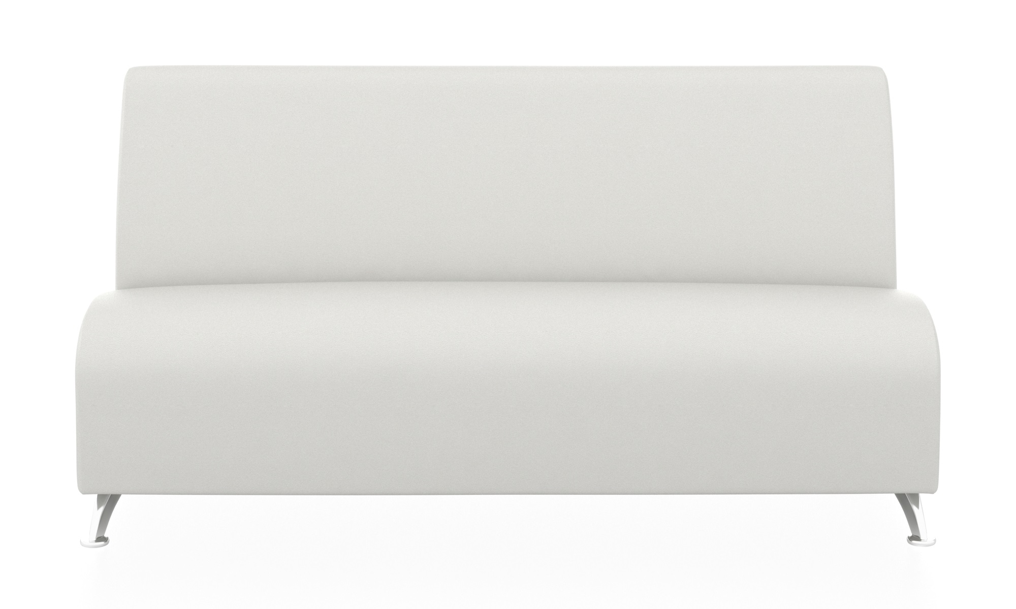 Составные модульные диваны. Трехместная секция из кожзама белого цвета (euroline 920). 
