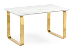 Керамический стол.Цвет белый мрамор/золото.
