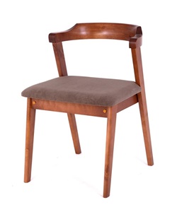 Деревянный стул с мягким сиденьем из ткани. Цвет средний тон.