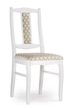 Деревянный стул с фигурной спинкой. Цвет белый/бежевый.