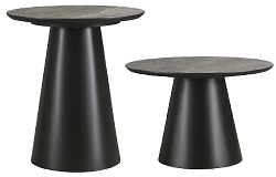Комплект круглых столиков из МДФ. Цвет черный.