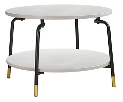 Кофейный столик с подстольем на металлокаркасе. Цвет серый.