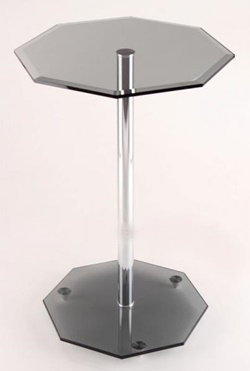 Стильный журнальный столик, столешница тонированное закаленное стекло, ножка металлическая
