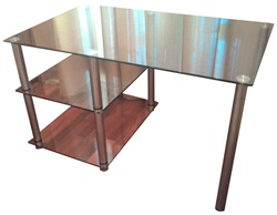 Письменный стол с полками из стекла ножки из металла