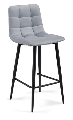 Полубарный стул на металлокаркасе. Цвет светло-серый.