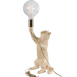 Настольная лампа Кот Эдисон. Цвет: Айвори (слоновая кость).  Фото в интерьере.