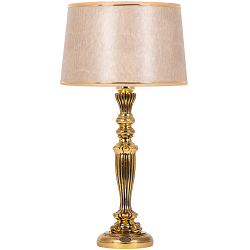 Настольная лампа с абажуром. Цвет: Бронза Тюссо Игуана Беж.
