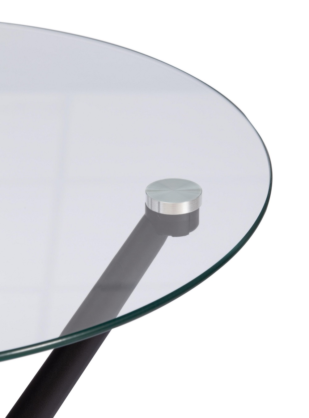 Круглый прозрачный стол из стекла и пластика. 