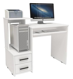 Компьютерный стол из ЛДСП. Цвет белый.