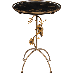 Столик с декорированными элементами. Цвет: Каштан (коричневый) Амбер (бронзовый).