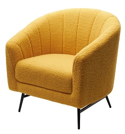 Кресло из ткани на металлическом каркасе. Цвет желтый.