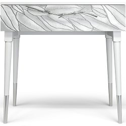 Консольный столик с ящиком. Цвет: Айс Античное серебро.