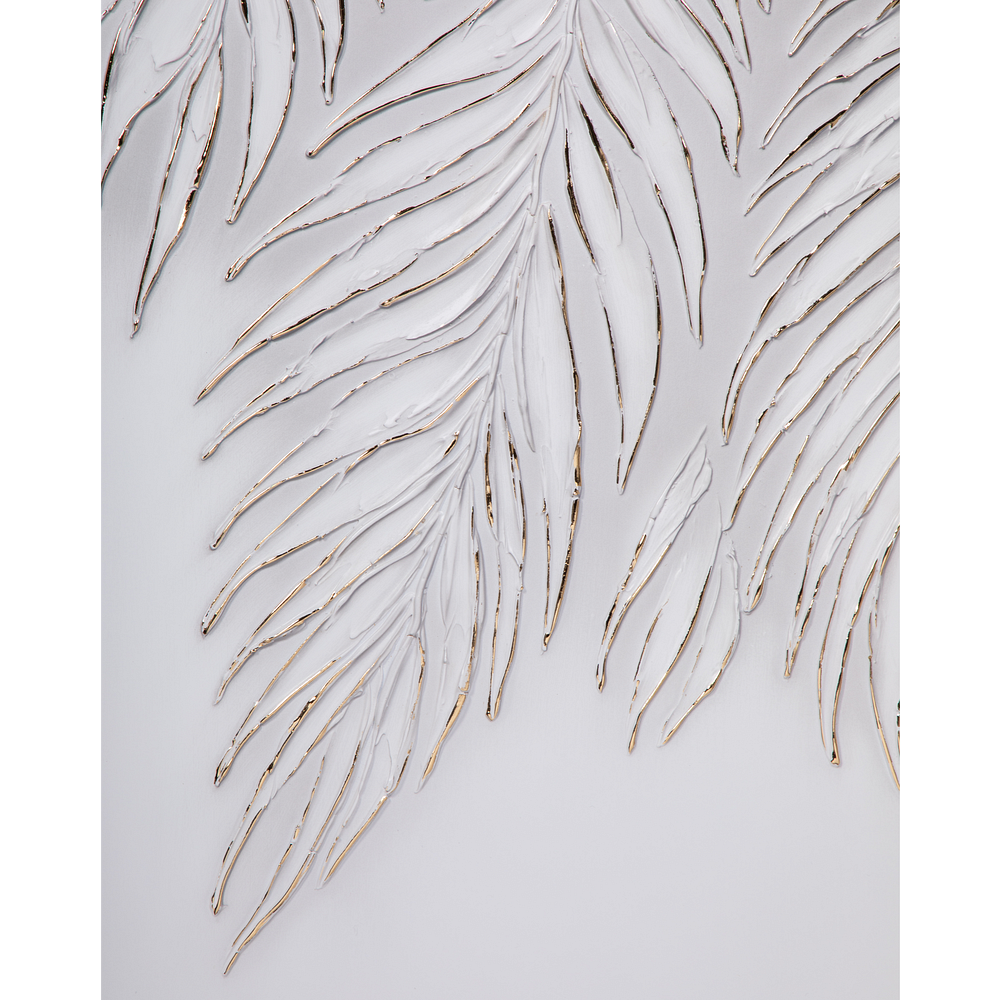 Фрагмент комода: декор - тропические листья, выполненные мраморной пылью.