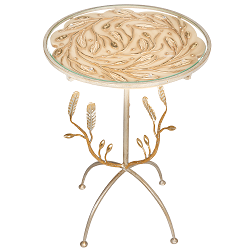 Столик с декорированными элементами. Цвет: Айвори Мраморное золото.