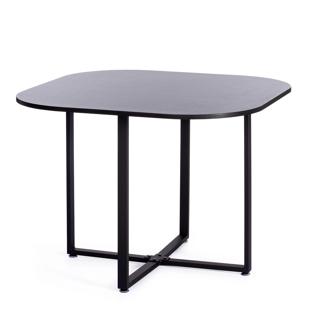 Стол прямоугольный с закругленными краями. Материалы: МДФ, металл.  Цвет: черный (Black).