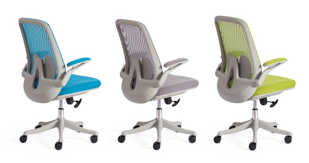 Кресло офисное из ткани. Цвета: голубой, серый, зеленый.