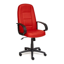 Кресло компьютерное из экокожи красного цвета