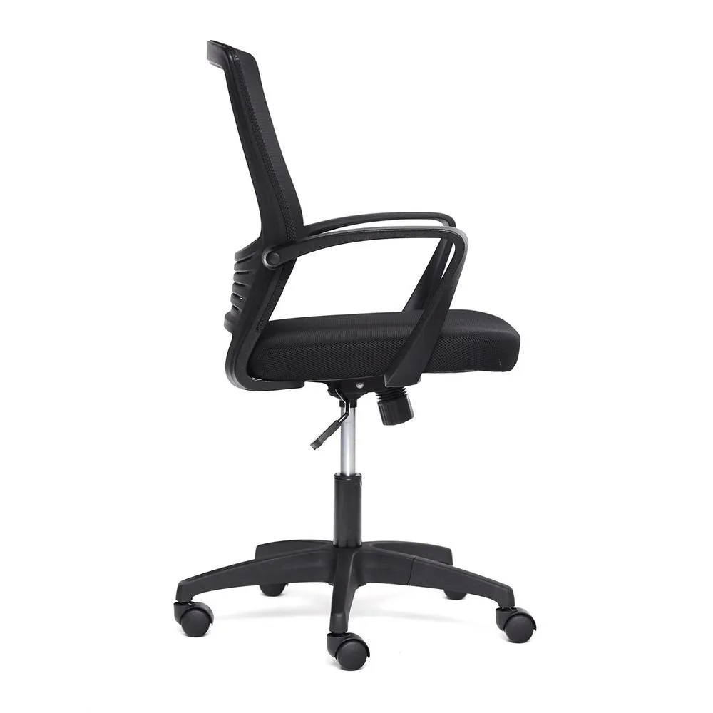 Кресло компьютерное с полужесткой спинкой черного цвета