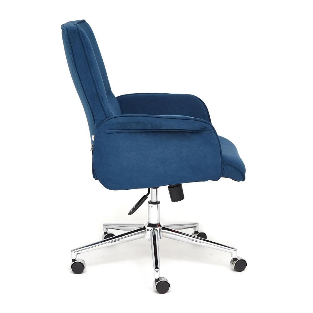 Кресло офисное из ткани флок. Цвет: синий.