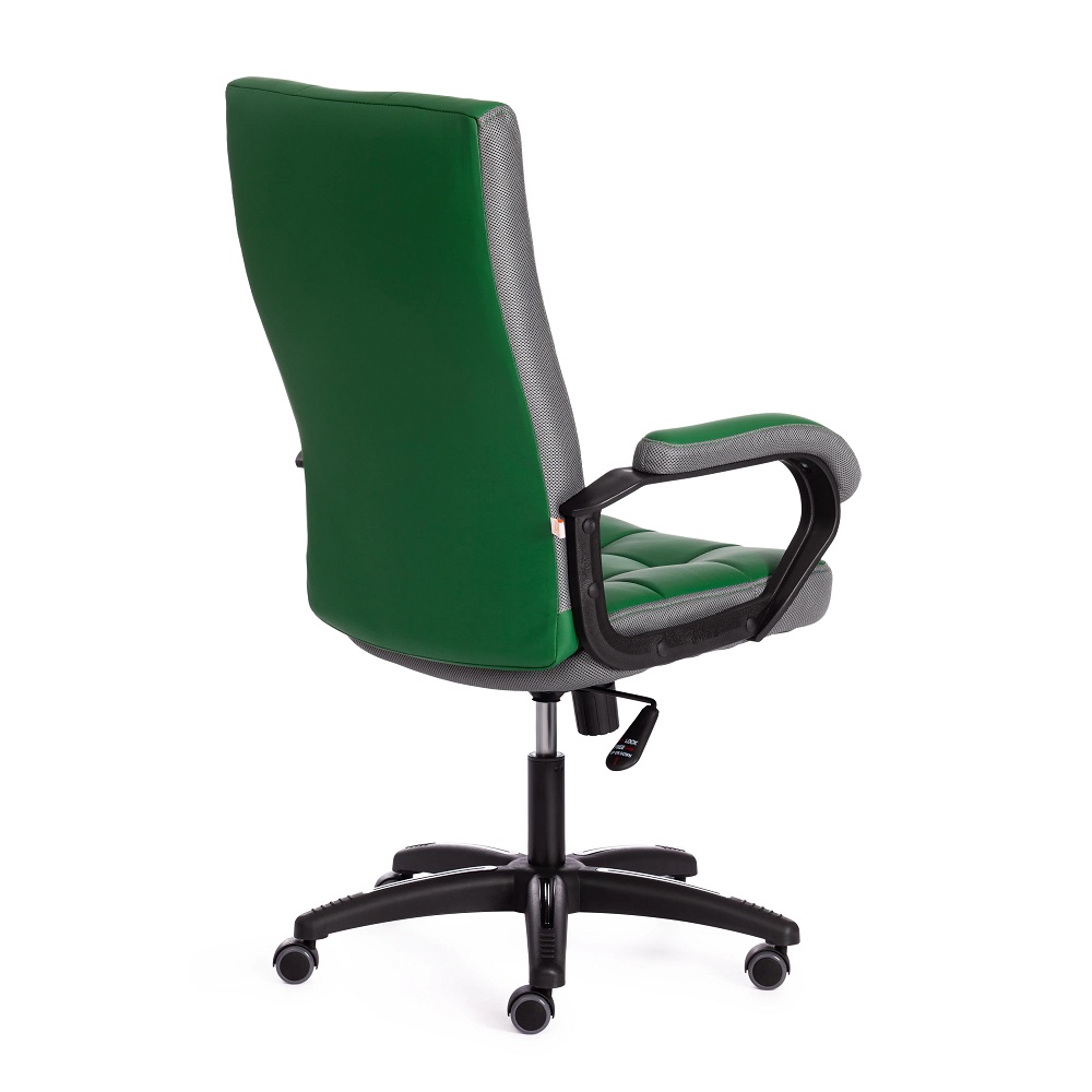 Кресло компьютерное из экокожи. Цвет комбинированный: зеленый/серый.
