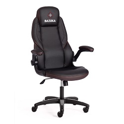 Кресло офисное. Цвет комбинированный: черный/черный перфорированный/коричневый.
