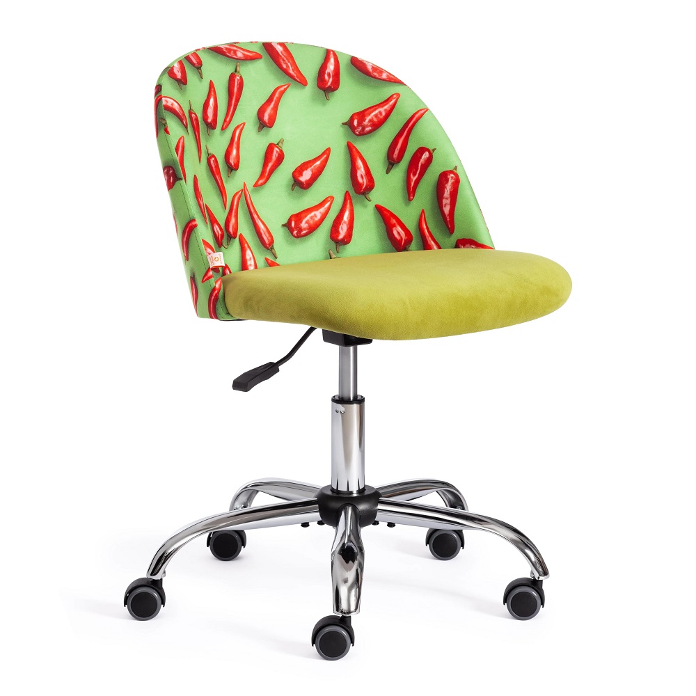 Кресло компьютерное из ткани флок. Цвет комбинированный: олива/Botanica 03 pepper.