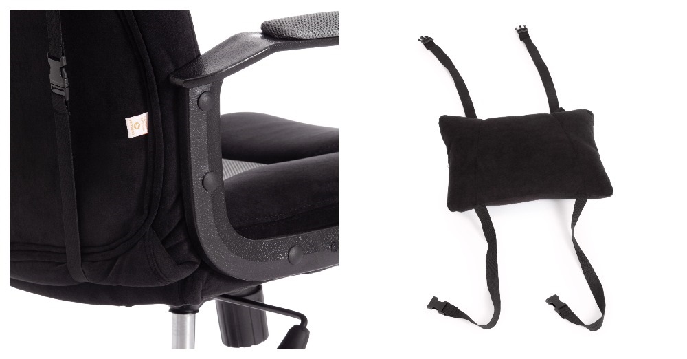Кресло компьютерное. Цвет комбинированный: серый/черный. Фрагменты.